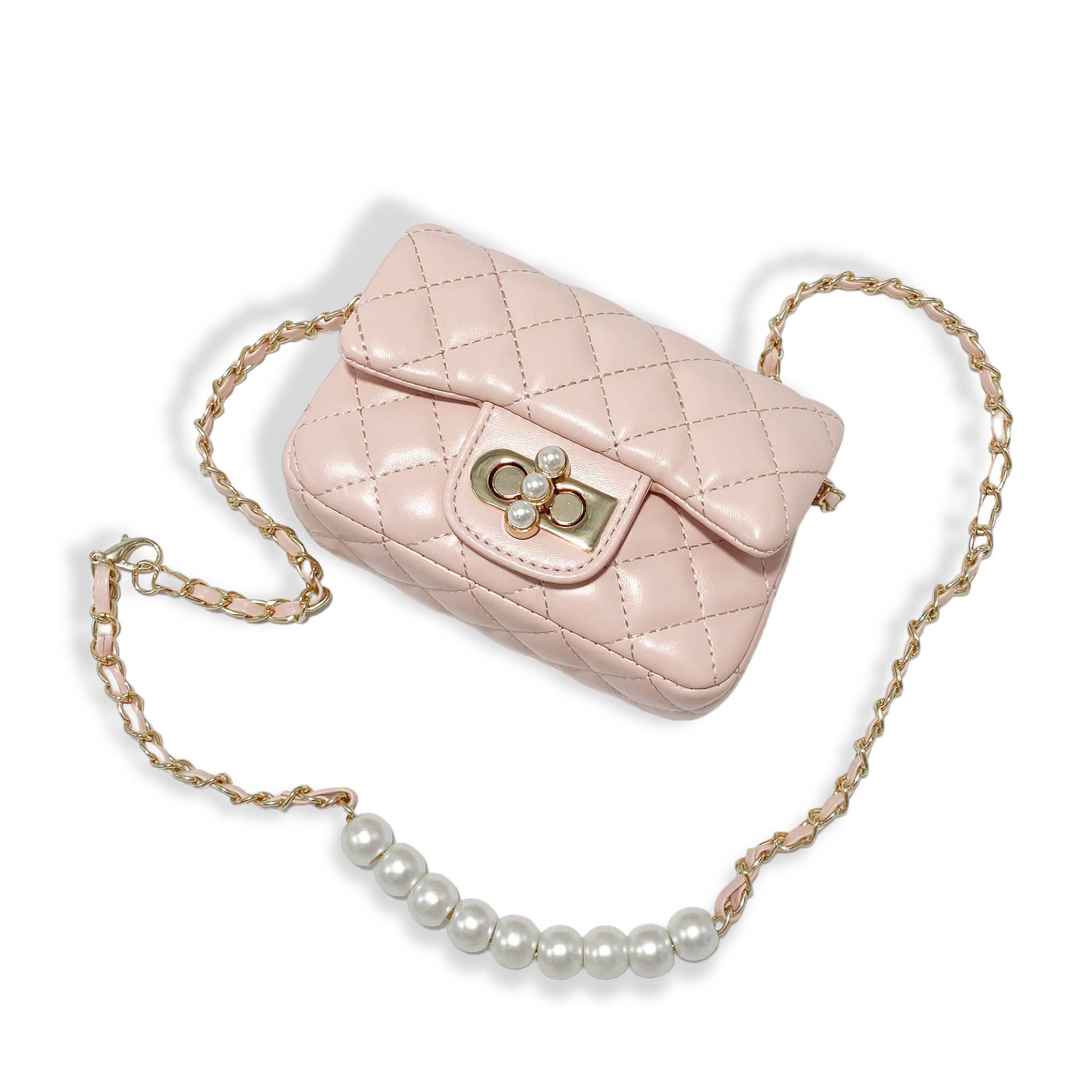B1336 & B1337  Pearl Closure Quilted Purse (6 Colors)