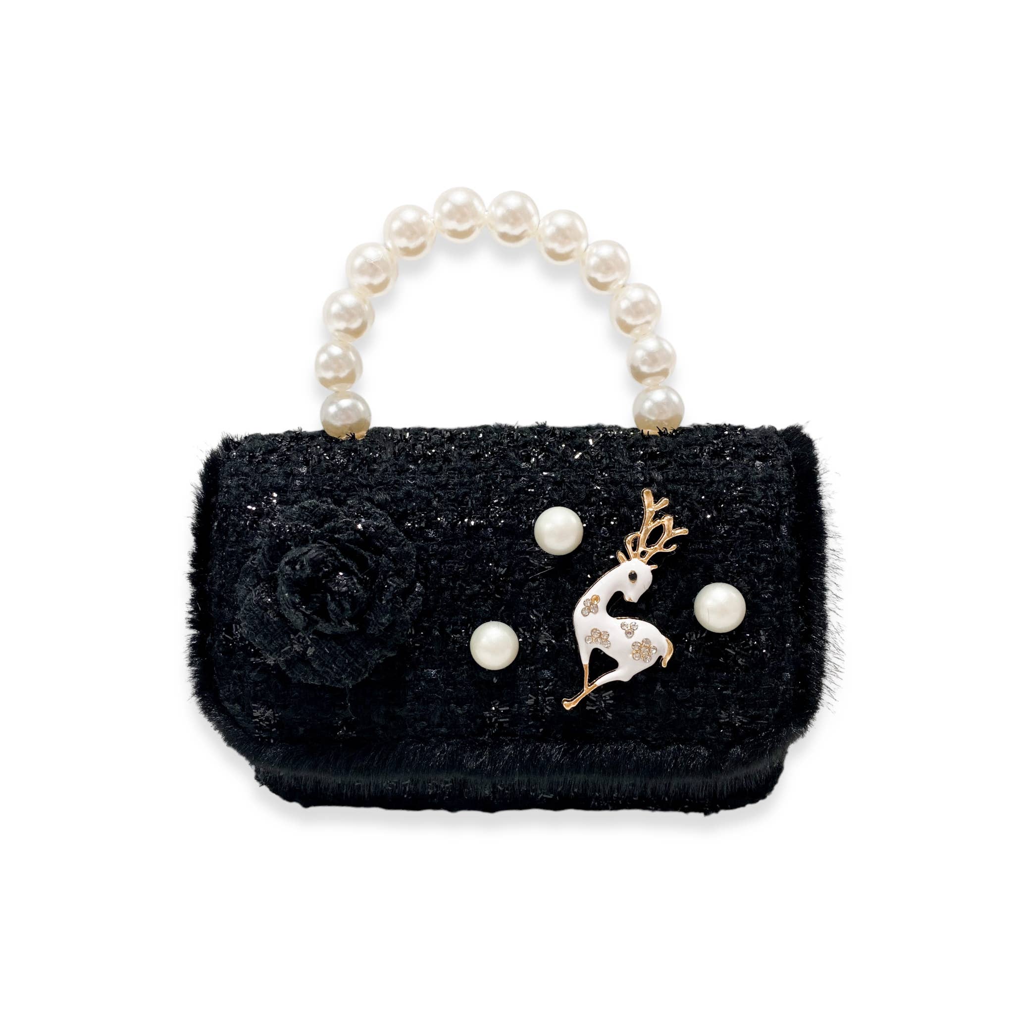 B1324 Fur Trim Tweed Purse (3 Colors)
