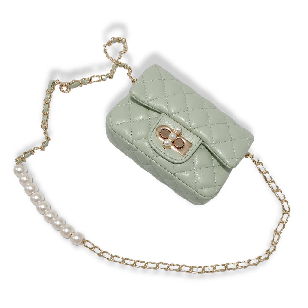 B1336 & B1337  Pearl Closure Quilted Purse (6 Colors)