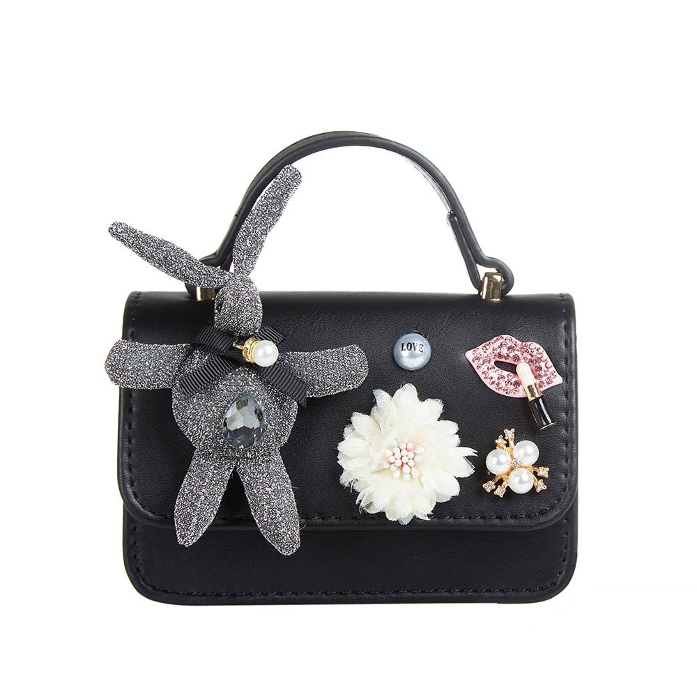 B1207 Bunny Applique Purse (4 Colors)