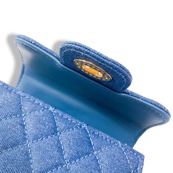B1382 Sparkly Denim Quilted Purse (3 Colors)