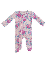 Load image into Gallery viewer, 2-Way Zip Ruffle Footie, Garden Secrets
