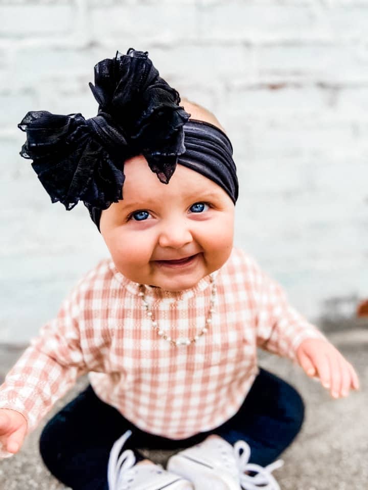 Black | Ruffled Baby Headband