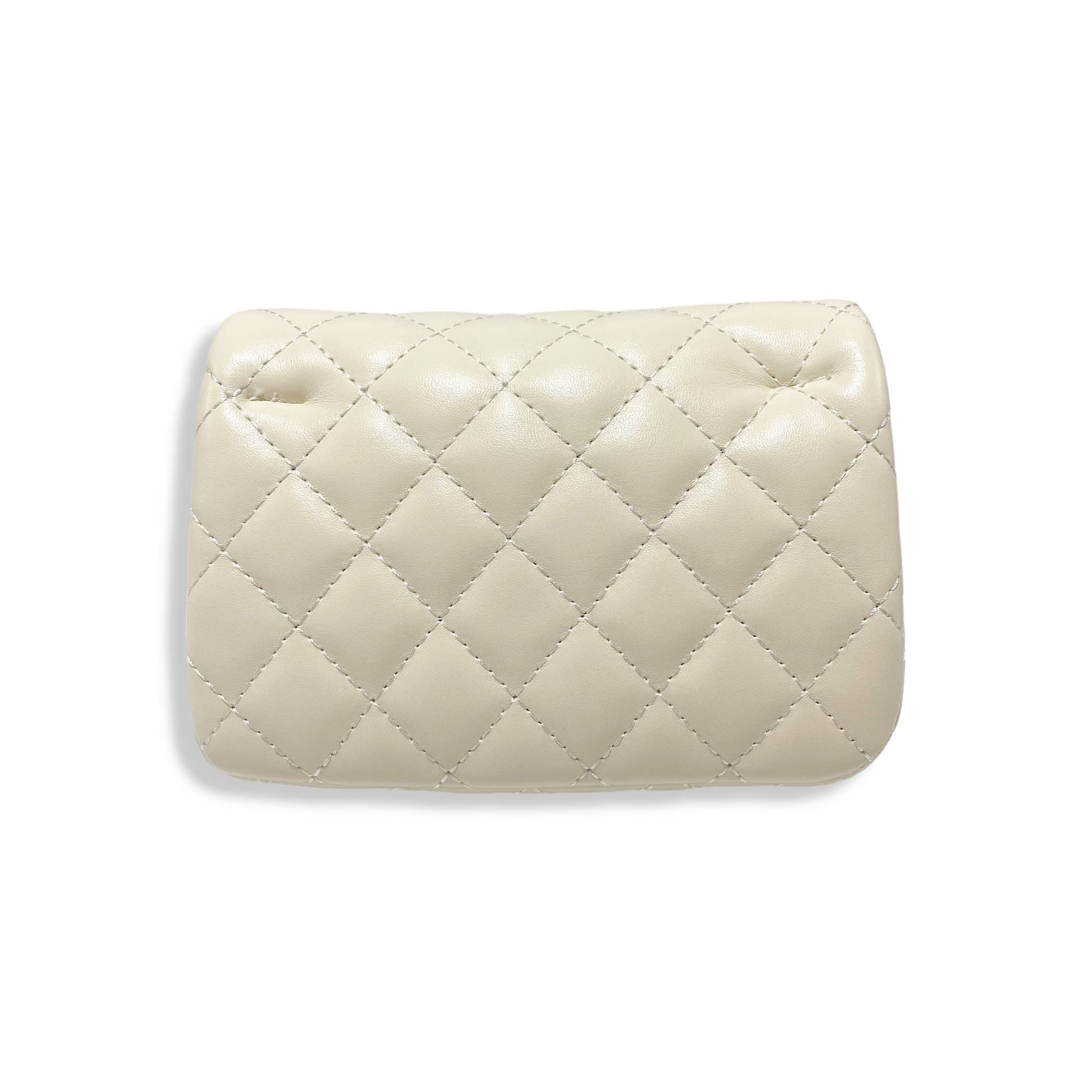 B1336 & B1337  Pearl Closure Quilted Purse (6 Colors)