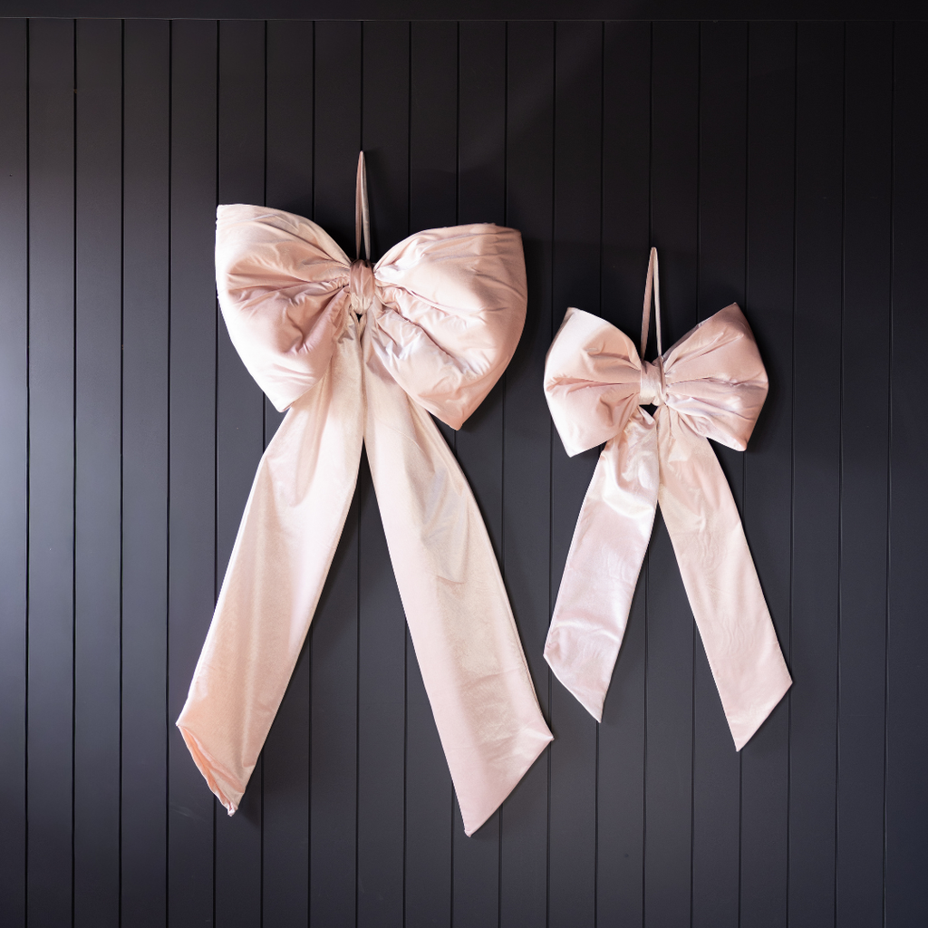 Oversized Light Pink Velvet Bow