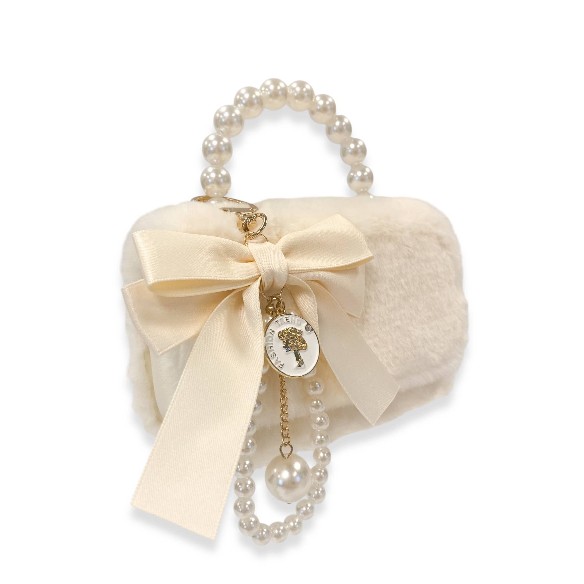 B1329 Furry Purse w/ Charm (3 Colors)