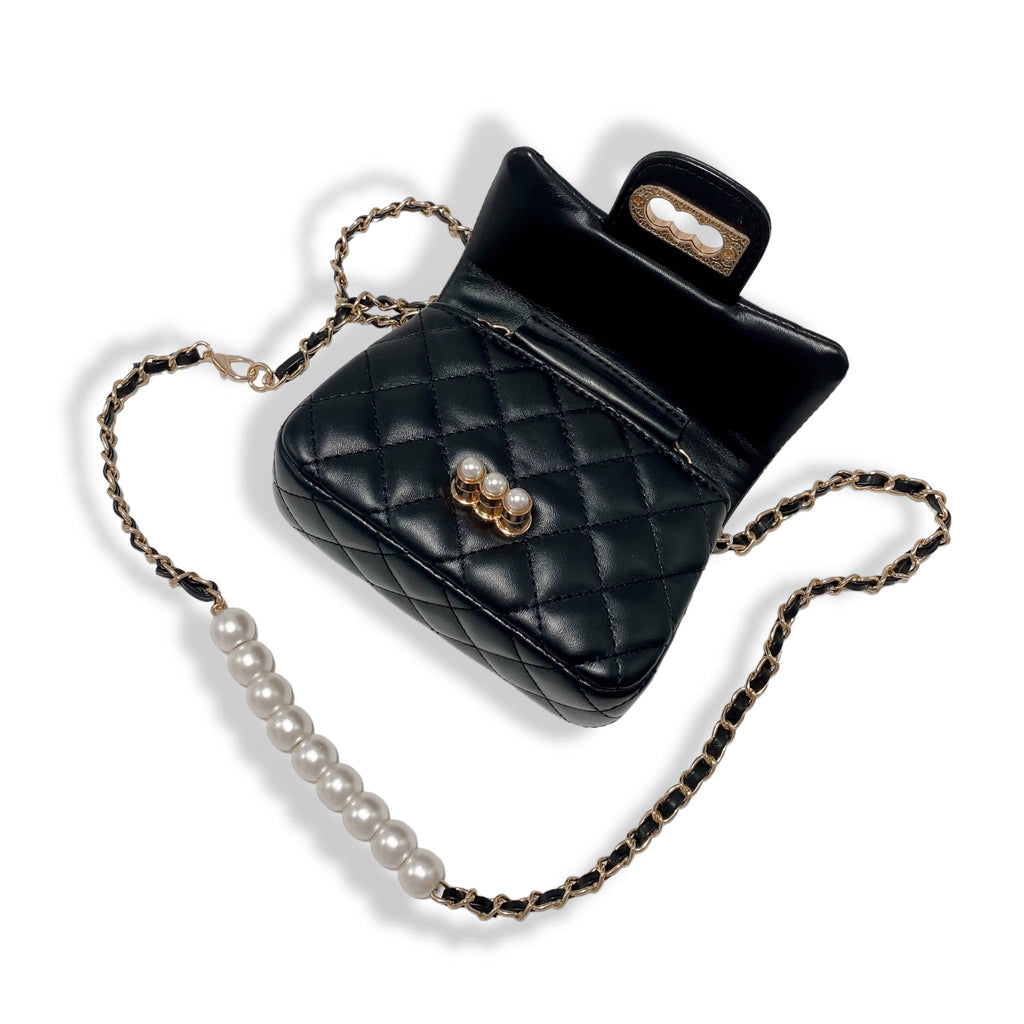 B1336 & B1337  Pearl Closure Quilted Purse (6 Colors)