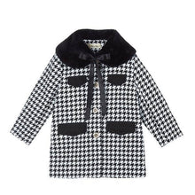 Load image into Gallery viewer, A50 12308 Fur Collar Houndstooth Coat
