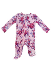 Cargar imagen en el visor de la galería, 2-Way Zip Ruffle Footie, Violet Rose
