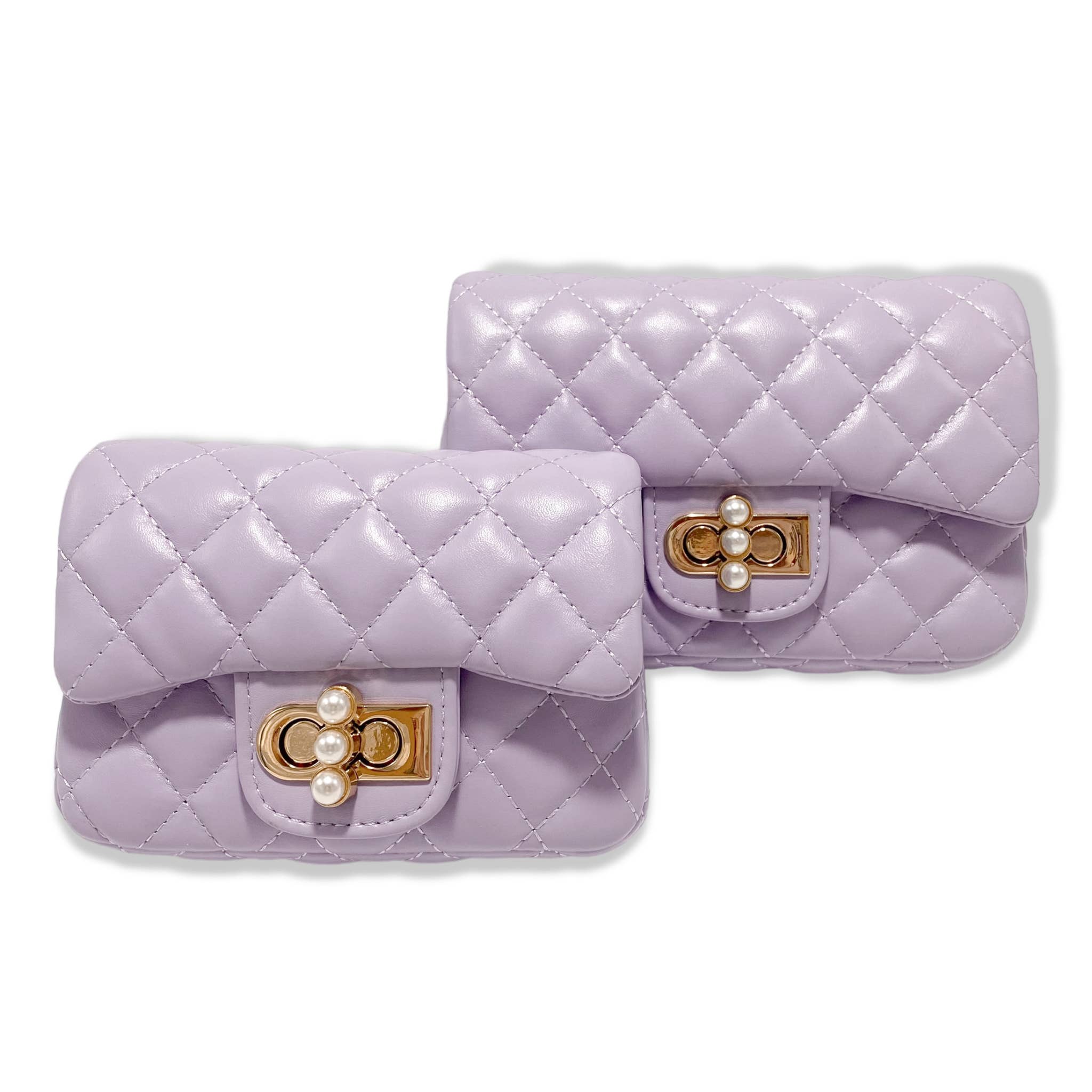 B1336 & B1337  Pearl Closure Quilted Purse (6 Colors)
