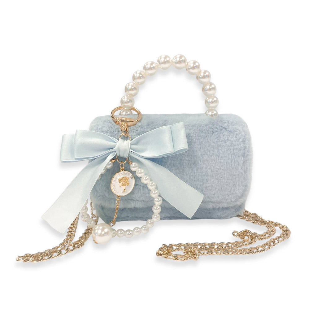 B1329 Furry Purse w/ Charm (3 Colors)