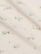 Cargar imagen en el visor de la galería, Organic Baby Muslin Swaddle Blanket - Desert / Teal + Taupe
