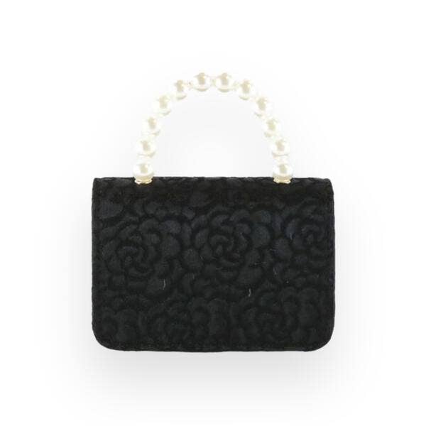 Floral Brocade Fabric Purse w/ Applique