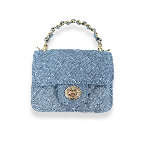 B1382 Sparkly Denim Quilted Purse (3 Colors)