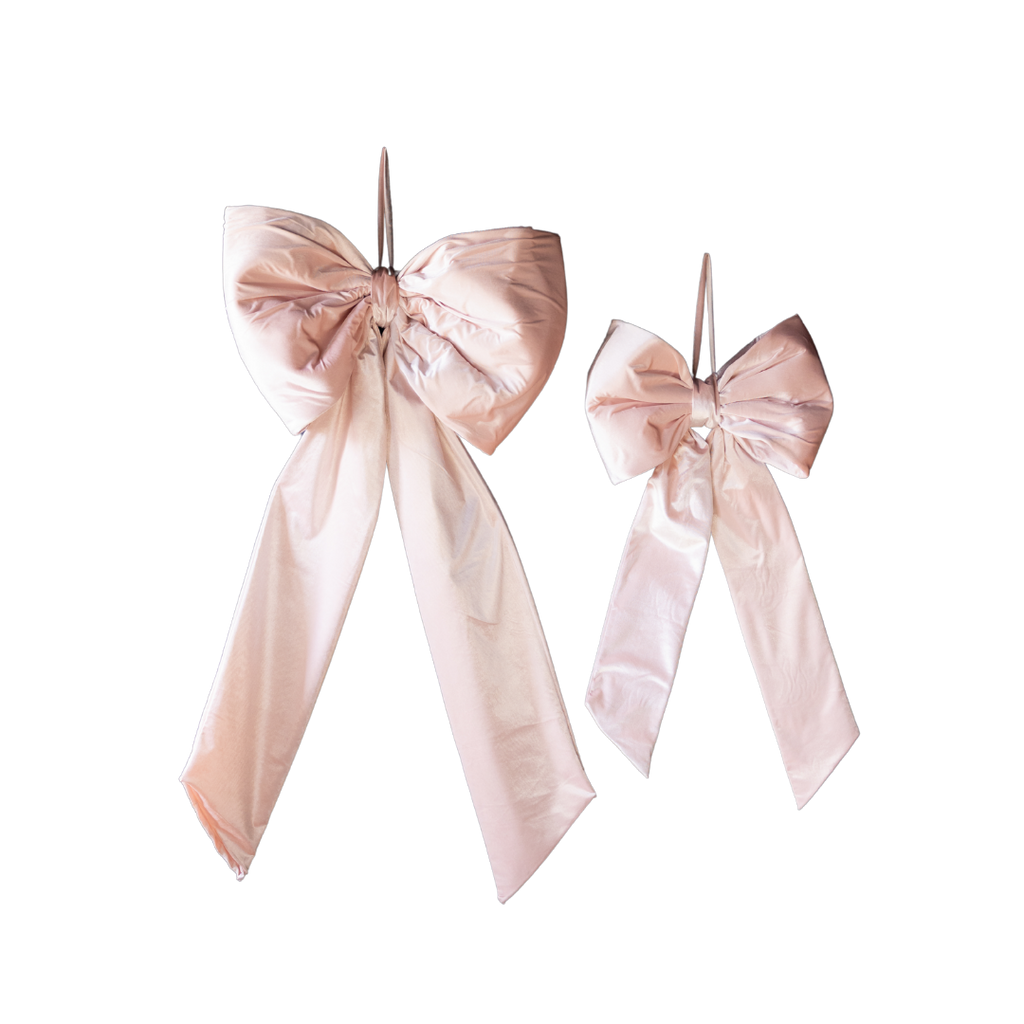 Oversized Light Pink Velvet Bow