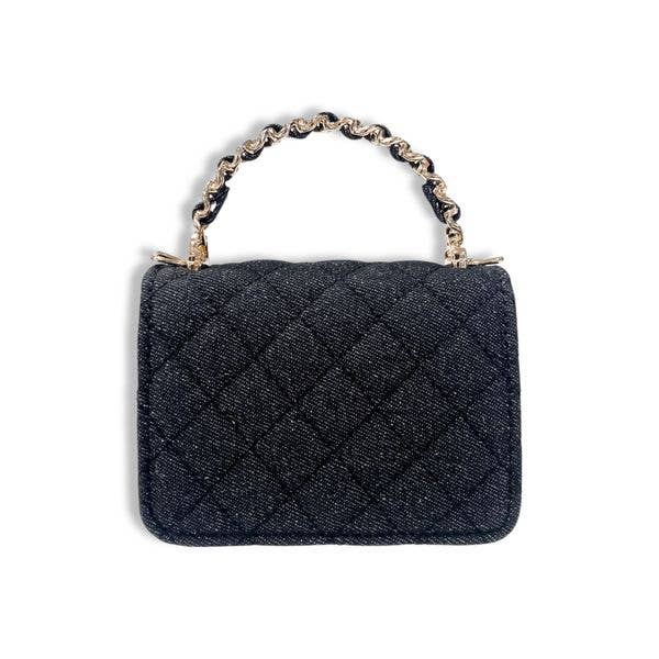 B1382 Sparkly Denim Quilted Purse (3 Colors)