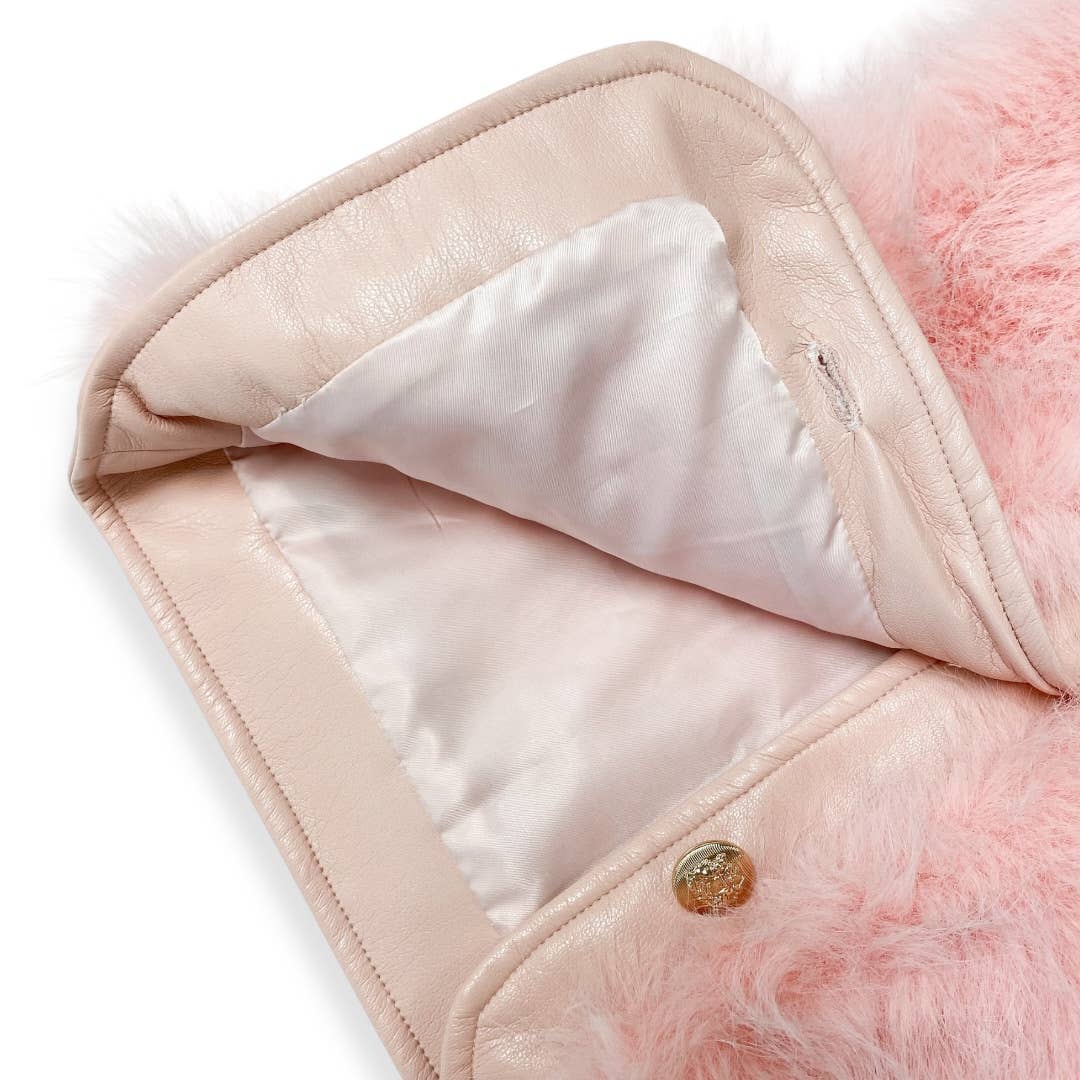 17119 Leather Trimmed Faux Fur Vest (2 Colors)