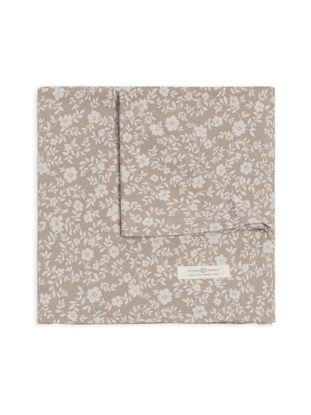 Organic Baby Swaddle Blanket - Nicola Floral / Beige