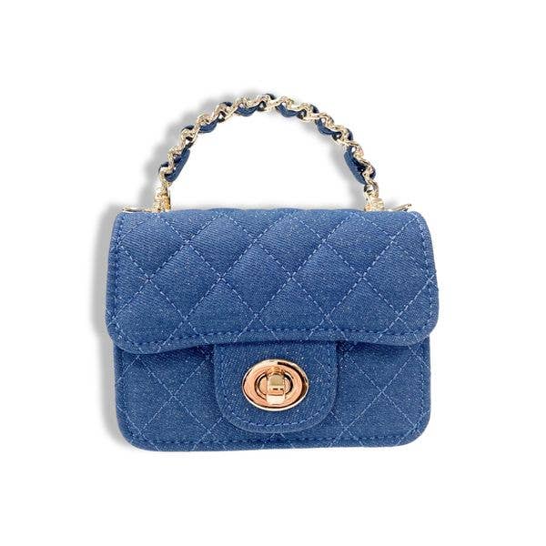 B1382 Sparkly Denim Quilted Purse (3 Colors)