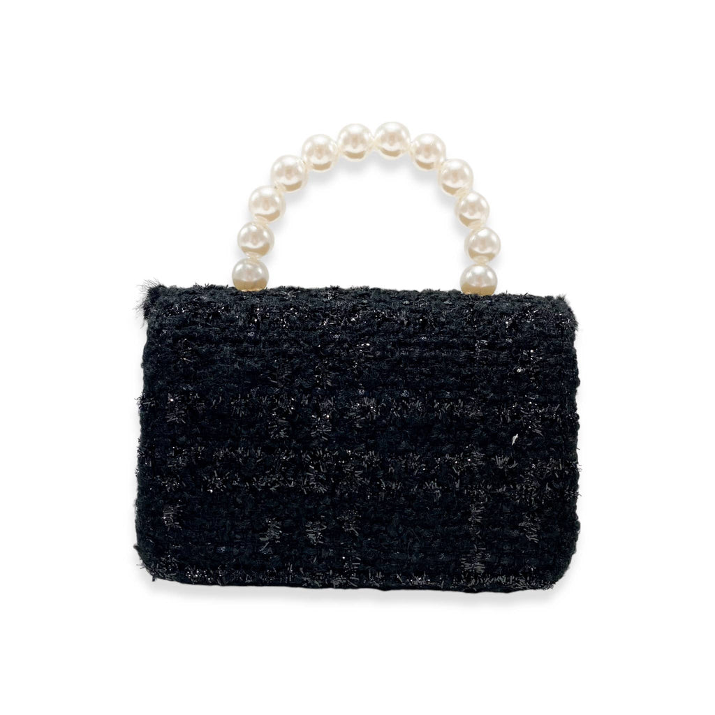 B1324 Fur Trim Tweed Purse (3 Colors)