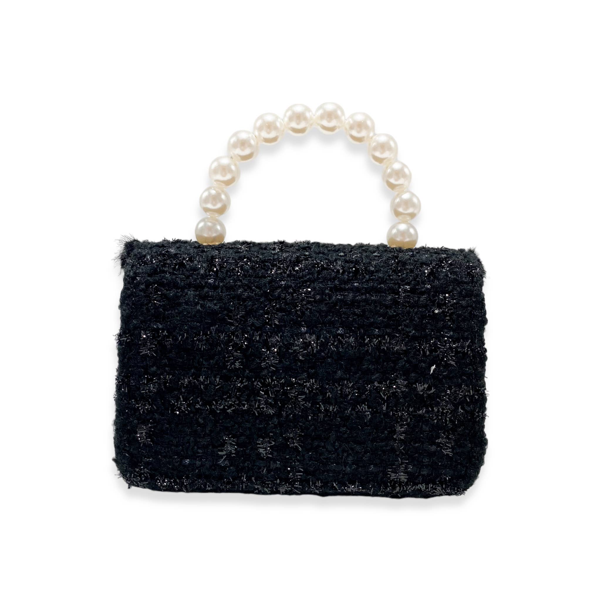B1324 Fur Trim Tweed Purse (3 Colors)