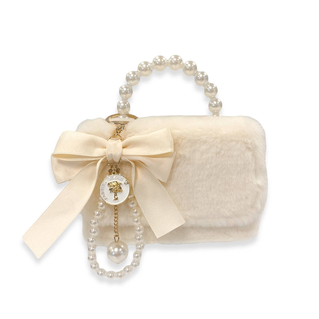 B1329 Furry Purse w/ Charm (3 Colors)
