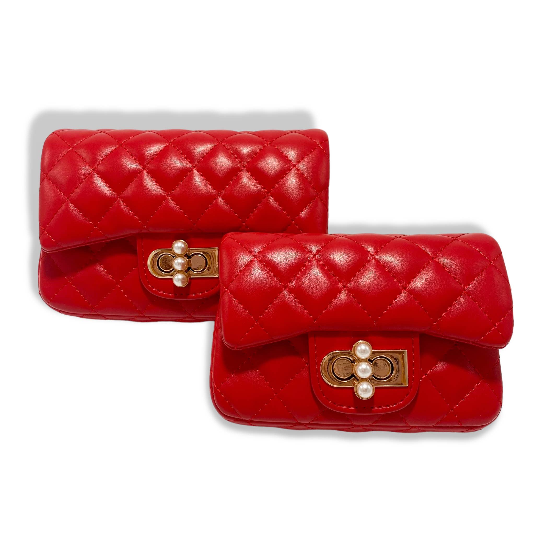 B1336 & B1337  Pearl Closure Quilted Purse (6 Colors)