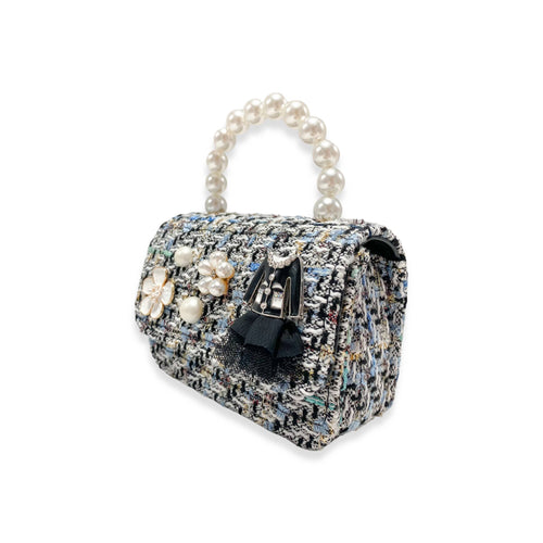 B1320 Floral Charms Tweed Purse