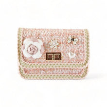 Load image into Gallery viewer, B1306A Floral Brooch Tweed Purse
