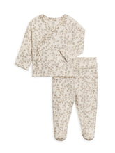 Load image into Gallery viewer, Organic Riley Kimono Wrap Top and Pant Set -Pip Floral/Ivory
