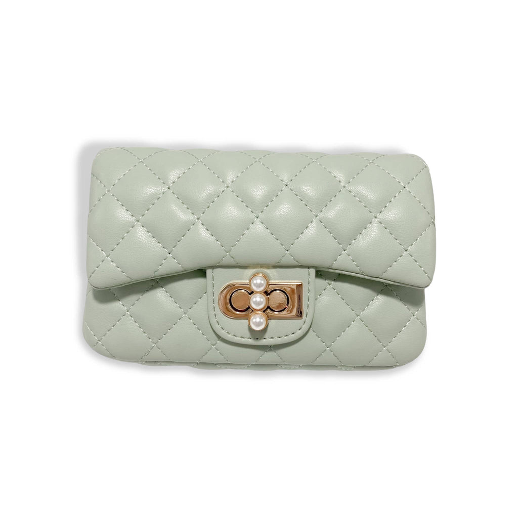 B1336 & B1337  Pearl Closure Quilted Purse (6 Colors)