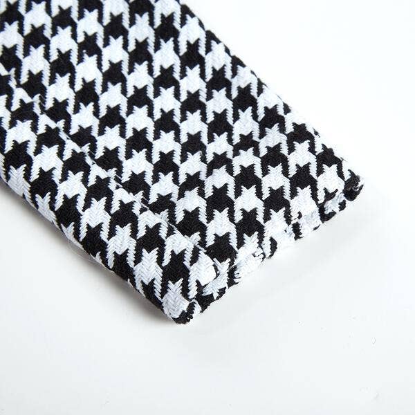 A50 12308 Fur Collar Houndstooth Coat