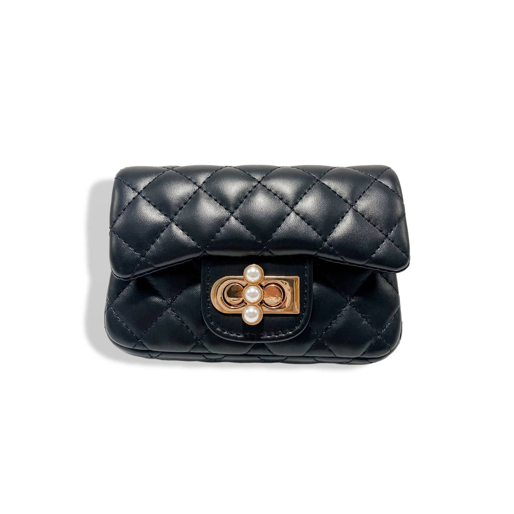 B1336 & B1337  Pearl Closure Quilted Purse (6 Colors)