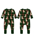 2-Way Zip Romper, Country Christmas Retrievers