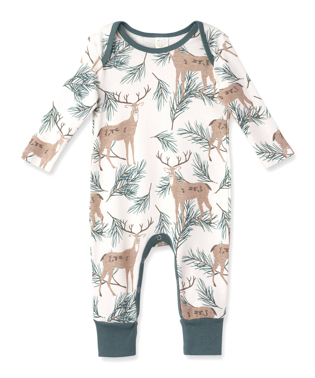 Baby's Christmas Deer Pine Bamboo Romper