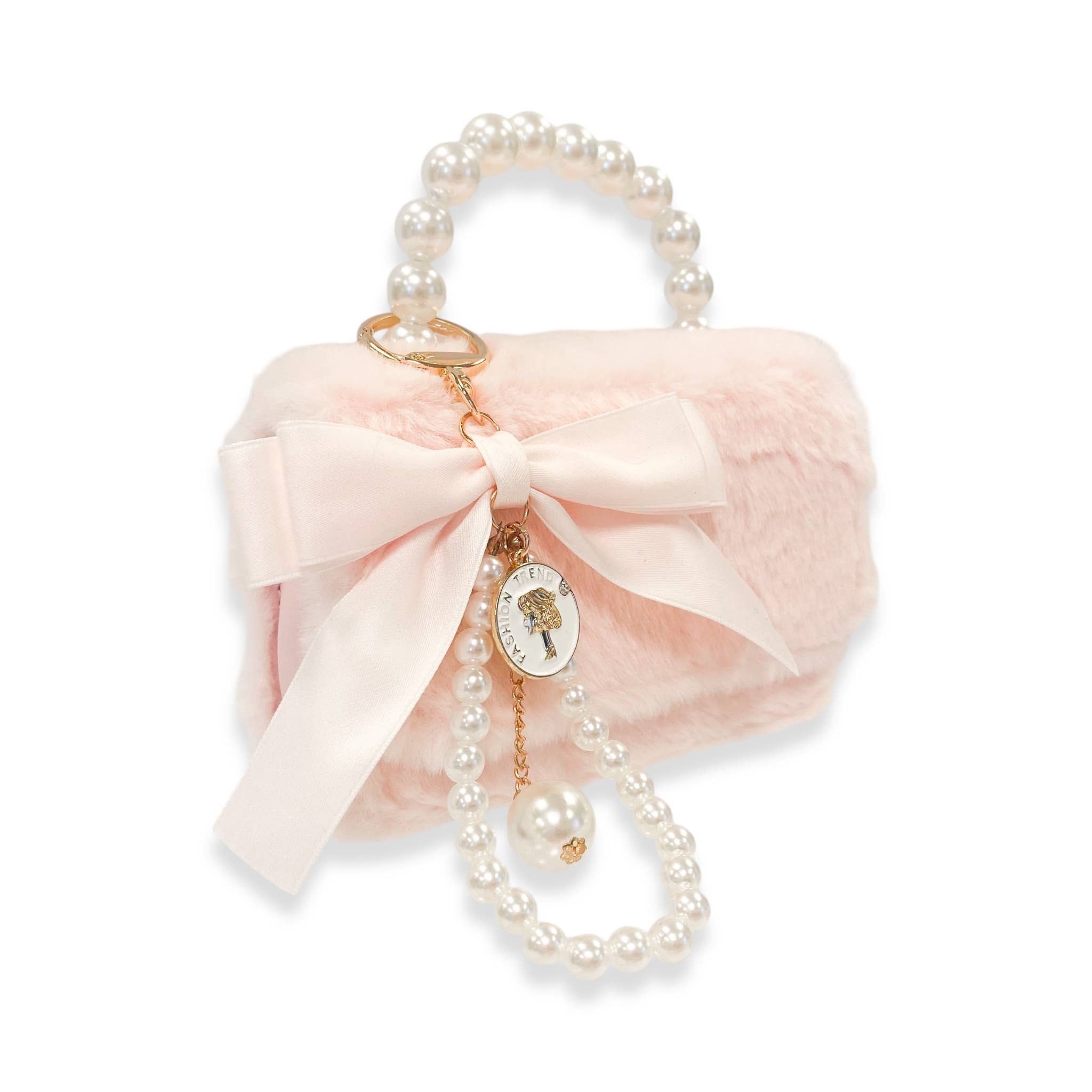 B1329 Furry Purse w/ Charm (3 Colors)