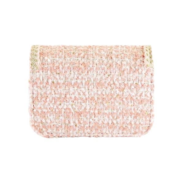 B1306A Floral Brooch Tweed Purse