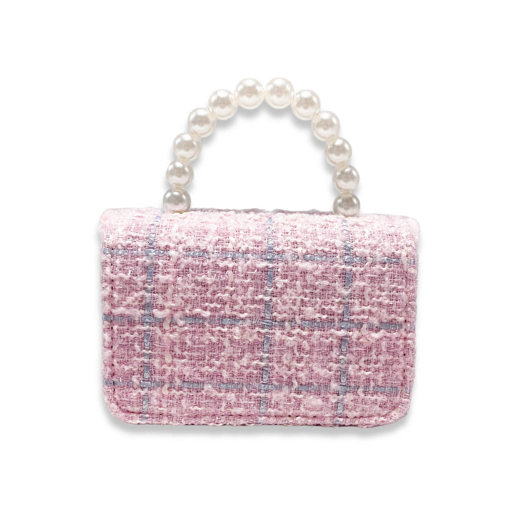 B1324 Fur Trim Tweed Purse (3 Colors)
