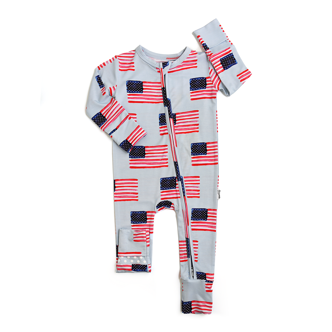 George Blue Flag Zip Bamboo Flag 4th of July