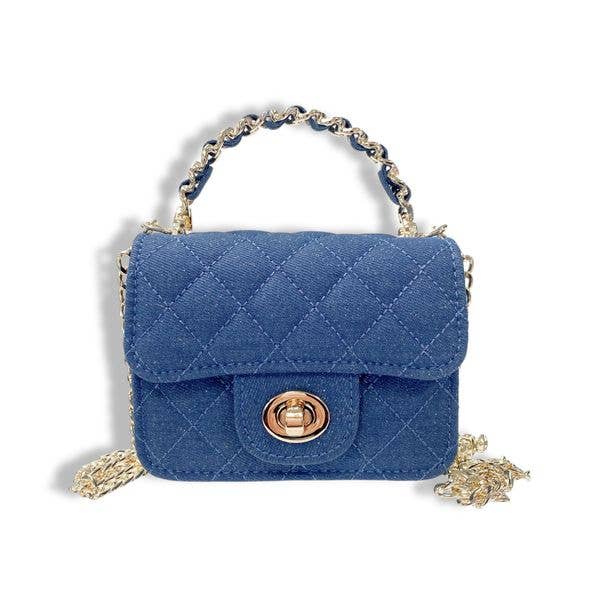B1382 Sparkly Denim Quilted Purse (3 Colors)