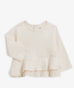 Edith Ruffle Hem Top - Ivory