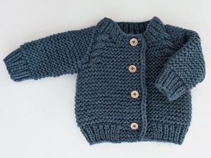 Loden Garter Stitch Cardigan Sweater