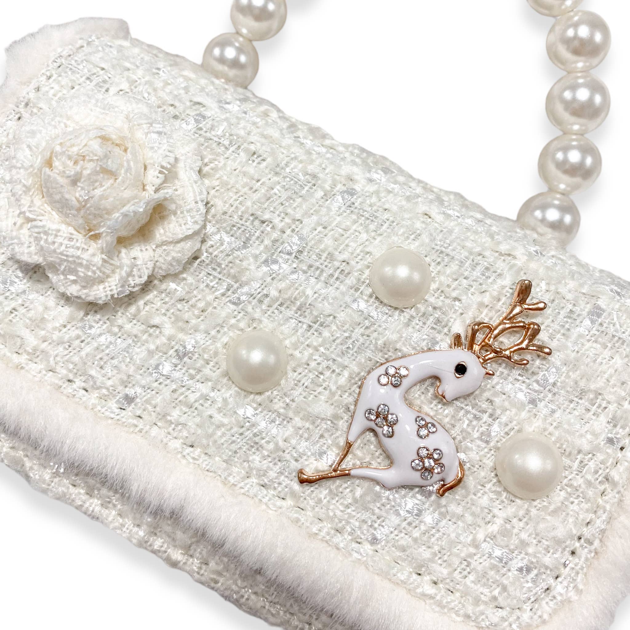 B1324 Fur Trim Tweed Purse (3 Colors)