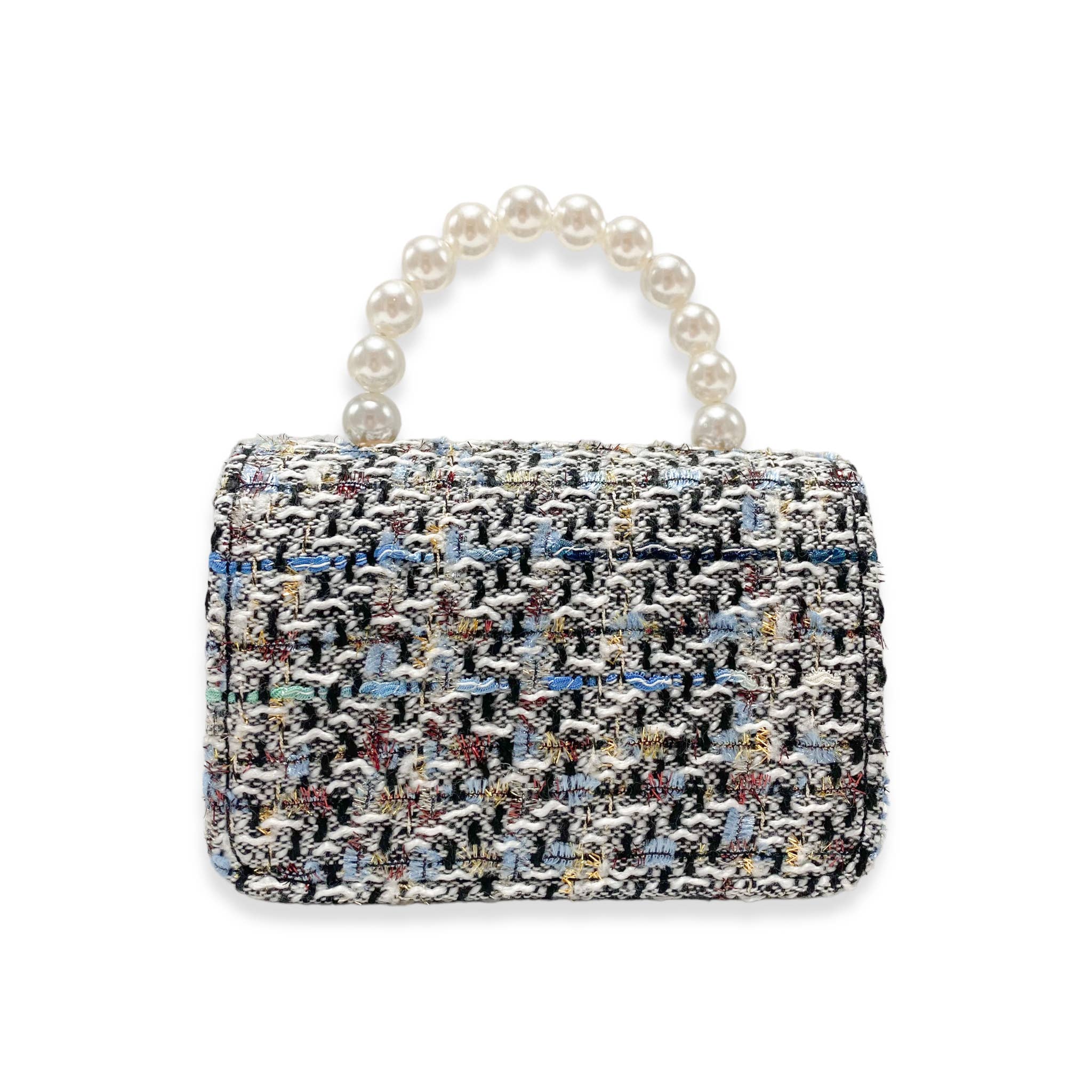 B1320 Floral Charms Tweed Purse
