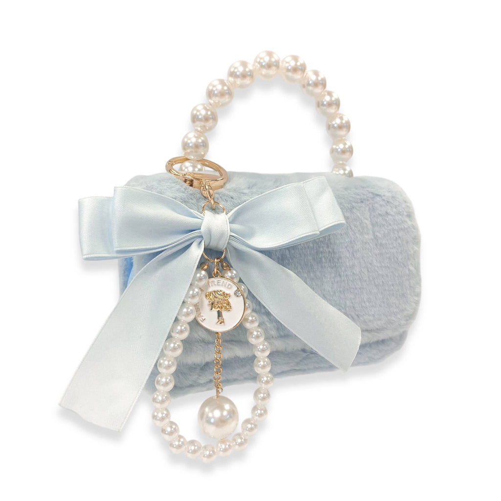 B1329 Furry Purse w/ Charm (3 Colors)