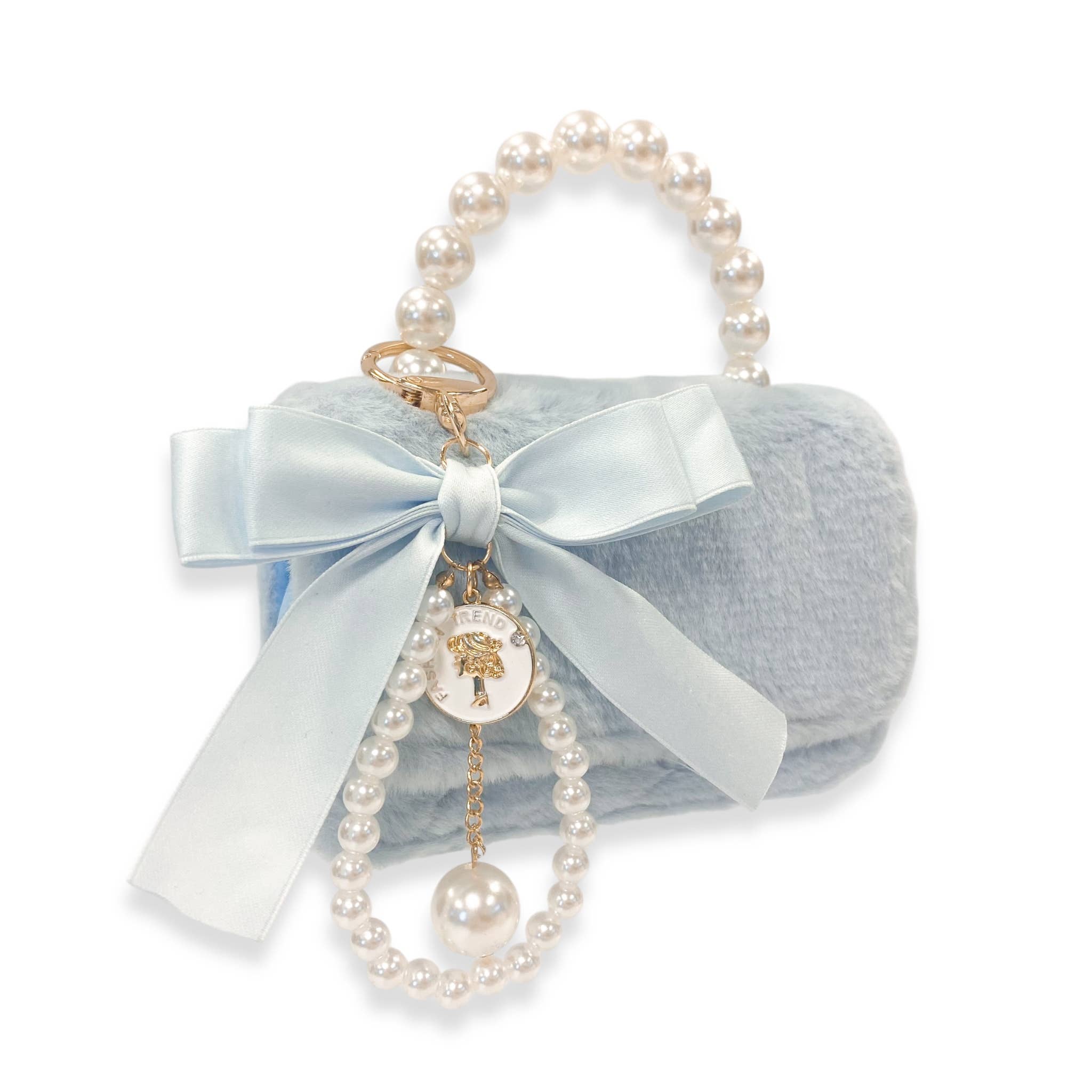 B1329 Furry Purse w/ Charm (3 Colors)