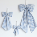 Bow Baby Blue Gingham Fabric Bows