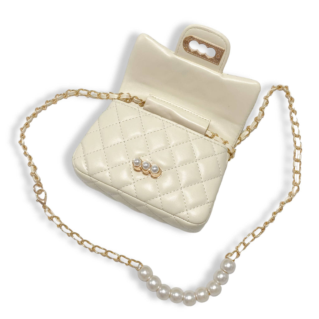 B1336 & B1337  Pearl Closure Quilted Purse (6 Colors)
