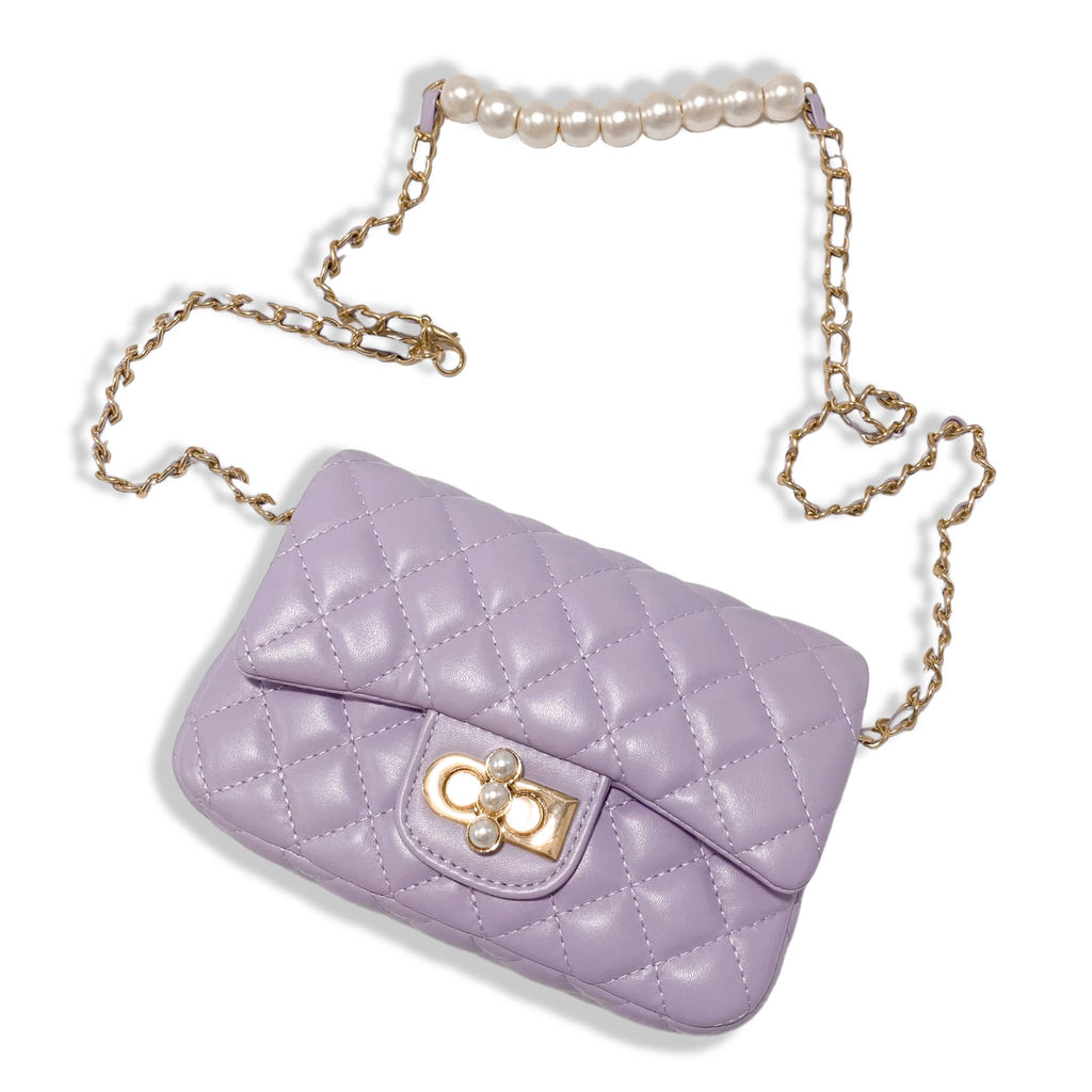 B1336 & B1337  Pearl Closure Quilted Purse (6 Colors)