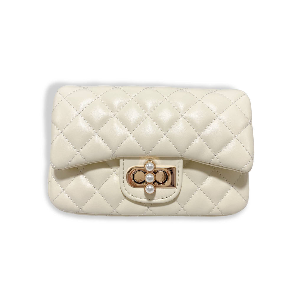 B1336 & B1337  Pearl Closure Quilted Purse (6 Colors)